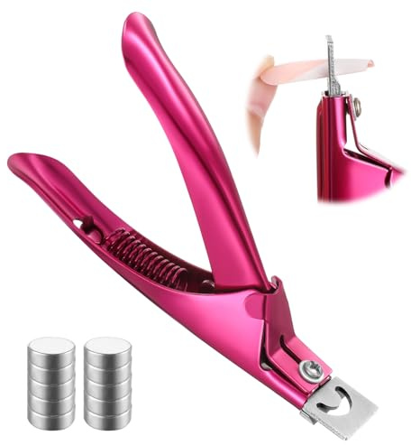 Metall premium justerbara nagelklippare med magneter och storleksmätare, manikyr skarp klinga verktyg, rostfritt stål nagelklippare trimmer för hem och salong, nagelkonst, akrylnaglar, konstgjorda och