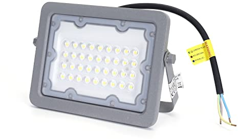VoltShine Proiettore LED 30 W 2450 lm 6500 K IP65 per esterni, ideale per l'illuminazione di giardini, eventi e segnaletica.