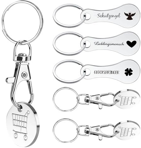 Niaciswe 6 Pezzi Gettone Carrello Spesa moneta carrello spesa Chiave gettone Carrello Spesa Gettoni Carrello carrellino con ruote Rimovibile Gadget