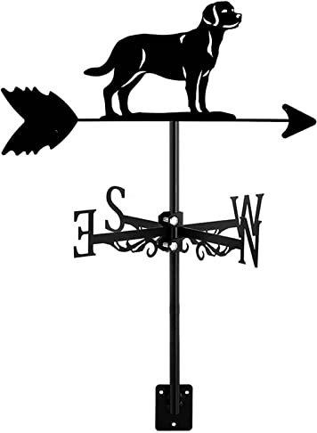 VNGBFGDFVN Wetterfahne aus Metall, große Hunde, Tier-Ornament, Windfahne, Wetterhahn mit Dachmontage für Gartendekoration, Bauernhaus, Außen-Windrichtungsanzeiger, Messwerkzeug, Labrador Retriever