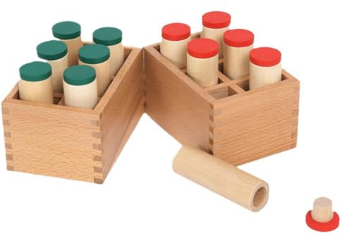 Idezek Cilindros auditivos sensoriales,Cilindros de Sonido de Madera - Juguete auditivo de Cilindros de Sonido,Juguetes educativos con Sonido de Cilindro, Botellas con Sonido de Desarrollo temprano
