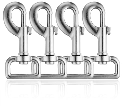 Heavy Duty Swivel Dog Leash Clips - 4 Pack Durable Trigger Snap Hooks for Dog Leads, Leashes & Collars - Rust-Proof Metal Clasps for Small, Medium & Large Dogs