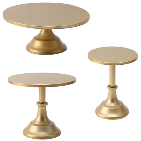 Juego de 3 soportes para tartas para mesa de postre, redondos, de metal, soportes para cupcakes, 8, 10, 12, soportes de té de la tarde, altura ajustable, bandejas de frutas para tartas de Navidad,