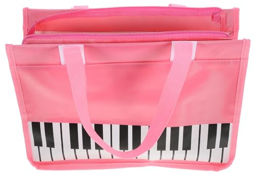 Toyvian Rosa Klaviernoten Tasche für Musikerinnen aus Nylon mit Großem Fassungsvermögen und Einfachem Tragegriff Modisch und Einzigartiges Design für Alltag