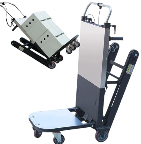 pedenencelia Carrello Saliscale Elettrico Potenziato - Carrello Motorizzato con capacità di 220/300 kg, Ruote Posteriori Bloccabili, Maniglia Regolabile E Design Pieghevole 500w(1battery)