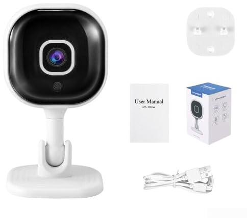 ZAMETTER Mini caméra de sécurité IP 1080p - Caméra de sécurité intelligente sans fil magnétique sans fil - Mini caméra de surveillance Wifi portable - Système de surveillance de vision nocturne (noir)