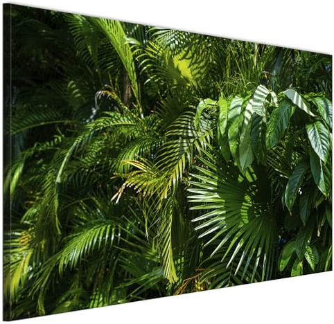 LUMASOUL Wandbilder Wohnzimmer Leinwandbild Dschungel 120x80 cm | 1-teiliges Bild für Schlafzimmer, Flur, Büro und Küche, modernes Foto-Motiv