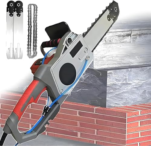 RayGenius Cortadora de muros con Cadena de Diamante, para hormigón, Motosierra eléctrica de Mano, cortadora de muros con alimentación de Agua y supresión de Polvo para hormigón 480