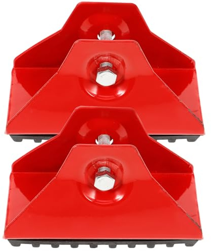 Rutschfeste Leiterfüße aus Aluminiumlegierung und Gummi, 2 Stück | Rot, für Innen und Außeneinsatz, Verbessert den Bodenkontakt Unebenem Untergrund