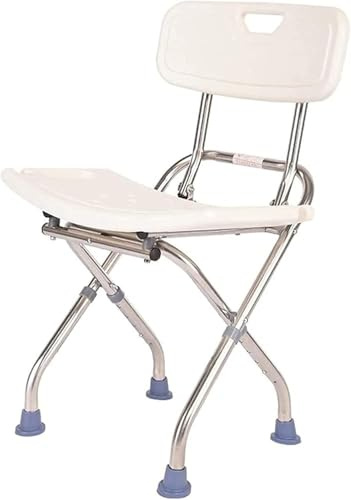 VZXATYOP Folding Bath Bench Adjustable Height, Lightweight Compact And Small Shower Chair Seat Stable Bathroom Stool With Backrest Non-Slip, Foldable Bathtub For Seniors