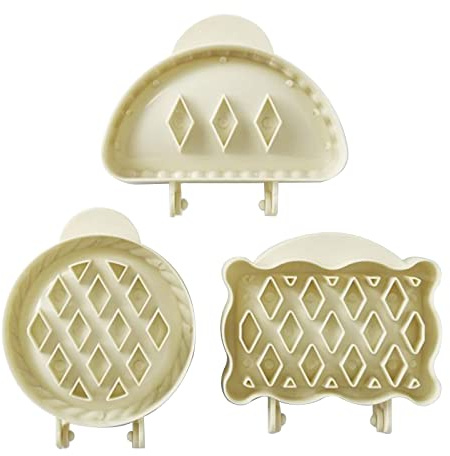 Lot de 3 moules à tarte ronds demi-cercles rectangulaires pour fête