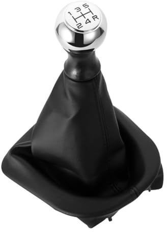 Lawnoval Pomo de palanca de cambios de 5 velocidades con funda de piel para Peugeot 207 307 308 607 608 y Citroen C3 C4 C5, diseño ergonómico