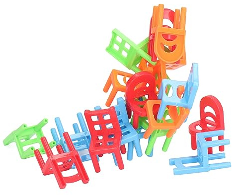 TOPINCN Stapelspiel mit Stühlen und Leitern, Interaktives Balancierspielzeug für, Unterhaltsames Brettspiel für die Ganze Familie mit Glatter Oberfläche, Leicht für die Feiertagsparty