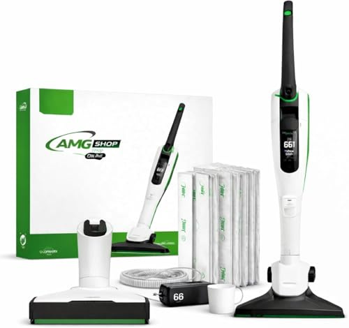 AMG Shop Online Aspirapolvere Senza Fili Folletto VK7s con EB7s MULTIFUNZIONE + Spazzola HD7s + 1 Batteria + 1 Caricatore + 6 Sacchetti con Dovina ORIGINALI - Microfiltro 99,99% TÜV