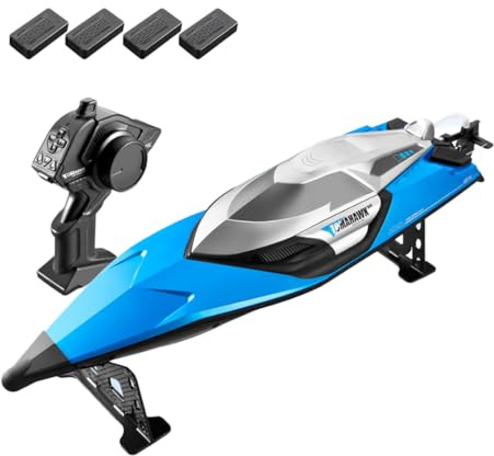 Joytopiaminds Extra großes ferngesteuertes Boot, 2,4 GHz, 70 km/h, selbstaufrichtendes RC-Rennboot mit wassergekühltem Motor für Modellbauer