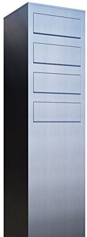 Briefkastenanlage, Design Briefkasten Monolith for Four Edelstahl - Bravios