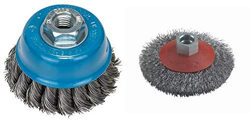 Bosch Professional Topfbürste Stahl gezopfter Draht für Winkelschleifer (Ø 75 mm) & Professional Zubehör 2608622057 Kegelbürste 100 mm, 0,3 mm, 12500 U/ min