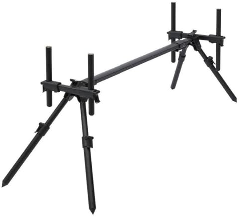 Prologic Twin Sky Rod Pod 2 Rod - Schwarz, Aluminium, Bodenmontage, 8x25x8 cm, Rutenhalter zum Karpfenangeln