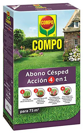 COMPO Abono de césped Acción 4 en 1, 3 kg para 75 m²