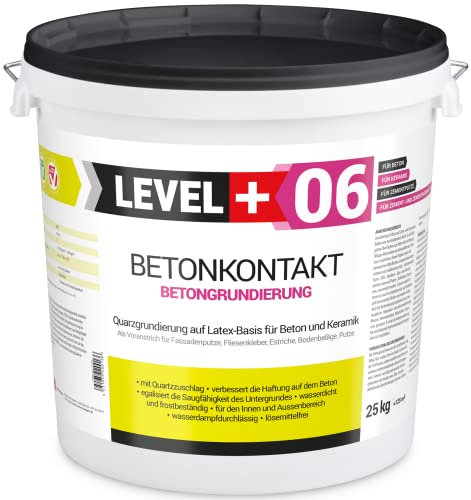 Betonkontakt 25 kg Haftbrücke Haftputzgrund Putzgrund Beton OSB Keramik Betonfarbe Level Plus 06