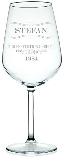 Weinglas mit Gravur Geburtstag | Name & Alter | 520ml Volumen | Rotweinglas & Weißweinglas Geburtstagsgeschenk