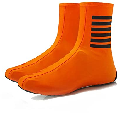 LZQpearl Fahrradüberschuhe, Wasserdicht, Winddicht, Leicht Reißfest, Winter-Thermal-warme Winter-Rennrad-Überschuhe, Überschuhe, Überschuhe (Orange,M)