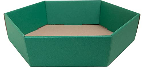 10 x PresentFill® Mini Präsentkorb 225 x 200 x 50 mm Smaragd Grün leer ohne Inhalt Geschenkkorb aus 100% Recycling Karton - sechseckig - Made in Germany für Weihnachten, Ostern, Hochzeit, Geschenke