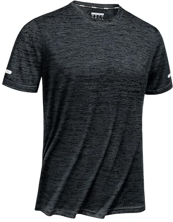 TACVASEN Camiseta de correr para hombre, de secado rápido, de manga corta, cuello redondo, para verano, para deportes y gimnasio