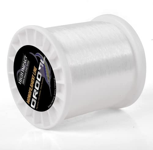 Monofilament Fishing Line 14lb-127lb Mono Fishing Line with Low Memory High Tensile Strength Big Game Nylon Fishing Leader Lines for Saltwater Freshwater Transparent Blue
