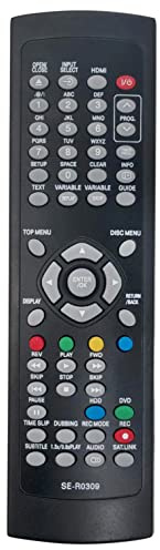 Replacement Remote Control Fit for Toshiba HDD DVD Video Recorder SE-R0309 | RD-88DTKB RD-98DTKB