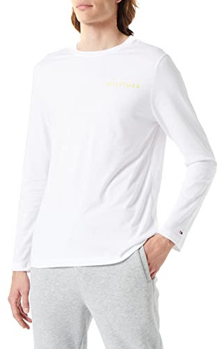 Tommy Hilfiger Herren Langarmshirt Pop Color Baumwolle, Weiß (White), XXL