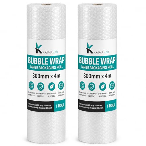 Karrma Lot de 2 rouleaux de papier bulle 300 mm x 4 m chacun