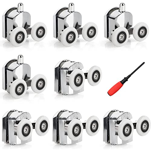 Set di ruote per porta della doccia da 23mm (4 superiori e 4 inferiori) (23 mm-8 pezzi)
