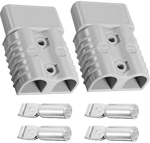 2 Pezzi Connettori Elettrici Rapidi 120A, Connettore ad Alta Corrente 120A 600V, mit Capicorda Elettrici, Spinotti Elettrici, per Auto, Rimorchio, Trailer, Verricello
