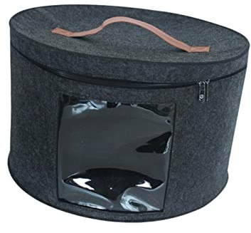Colcolo Caja de Almacenamiento de Sombreros Caja de Sombreros de Gran Capacidad para Mujeres Hombres Sombreros de ala Redonda portátil Organizador Cajas de, Negro Grande