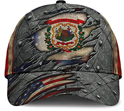 501 Baseballmütze West Virginia Us-Flagge, Stolze Patriotische Geschenkidee Zum Unabhängigkeitstag Am 4. Juli Unisex Baseballkappe Vintage Leicht Angeln Hüte Für Sport Kletter