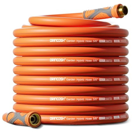 DRINCOSH Gartenschlauch, 30,5 m x 1,6 cm, flexibel, langlebig, Wasserschlauch, leicht, mit Drehgriff, Allwetter-Outdoor-Rasen, Autowäsche, Hinterhof
