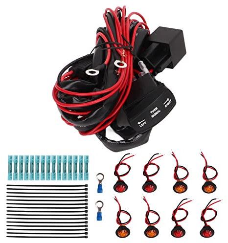 Blinker-Beleuchtungssatz, UTV-Blinker-Wippschalter, ATV-zugelassener Beleuchtungssatz, Blinker-Blinker-Relais-Kabelbaum-Ersatz für Ranger RZR (Horizontaler Drehschalter)