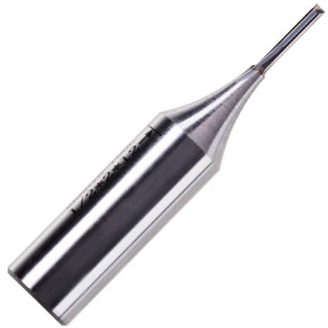 Rennie Tool 2mm Cut x 12mm Flute x 1/2 Shank Straight Router Cutter Bit | TCT Tipped 2 Flute. Compatible With Makita Festool Hikoki Dewalt Trend Router Etc. 2F Carbide Tipped 2mm Router Bit