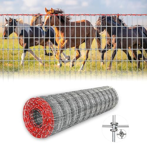 4x100ft Heavy Duty Horse Fence, 2x4 Inch Mesh, Rust-Resistant Metal Wire Farm Fencing for Livestock, Pasture, Garden, and Animal Containment