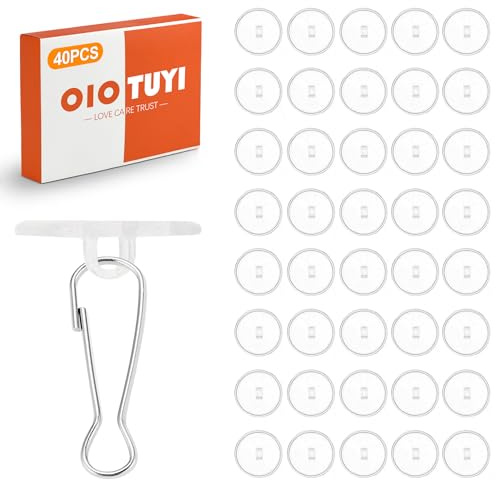 OioTuyi 40 Stück Selbstklebende Deckenhaken Ohne Bohren, Klebehaken Decke Stark 5kg, Transparente Haken für Küche, Bad, Schlafzimmer, Wand, Tür Deckenbefestigung, Dekorationshaken