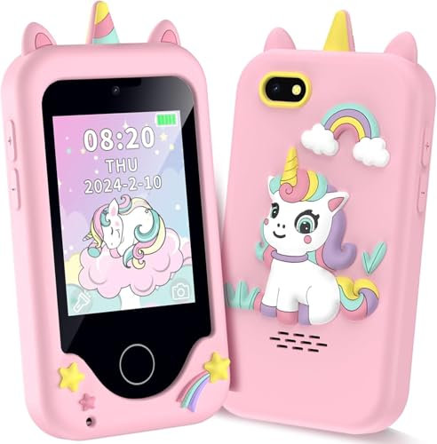 Smart Phone per bambini Regalo di compleanno e Natale dai 3 ai 10 anni Giocattoli con doppia fotocamera, gioco e lettore