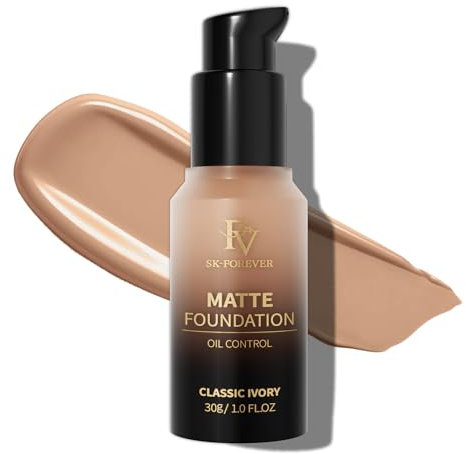 FV Fondotinta Coprente Lunga Durata, Per una Pelle Impeccabile, Riduce Linee Sottili, Impermeabile, Formula Oil Free, Fondotinta Liquido dal Finish Naturale (Classic Ivory Matte, 30g)