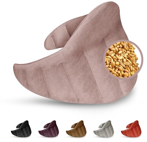 LESCHI XXL Coussin chauffant micro ondes (60x28cm) en coton 100% bio, 11 compartiments, rose, Bouillotte graines de blé 100% bio, Bouillotte micro-ondes idéale pour réchauffer épaules, cou, dos, nuque