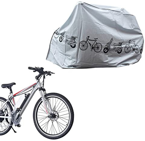 Jeorywoet Bikes Rain Covers, Bike Covers Dust Rain UV Protection Waterproof Bicycle Cover Indoor Outdoor, UV Protection Waterproof Cover, Grey