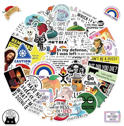 Snarky Meme Pack Adesivi per Adulti, sticker Libro Kindle, Aesthetic Anime, Accessori da Lettura
