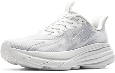 ALLSWIFIT Men's Slip On Walking Shoes Hands-Free Cushion Running Tennis SwiftPlush Non-Slip Comfortable Workout Gym Athletic Fashion Sneakers,Size 9,White,AMUMRS2512