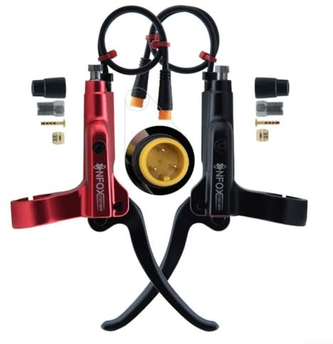 ToolsEvery Robuster hydraulischer Bremshebel für E-Bikes mit zuverlässigem 3-poligem Anschluss und integrierter Ölzylinderstruktur (schwarz rechts)