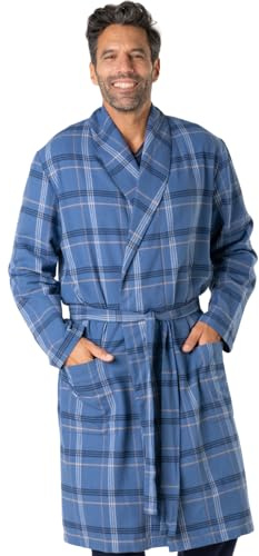 Eminence – Robe de Chambre Homme Flanelle- 100% Coton Flanelle – Longueur Genou, Manches Longues - Label OEKO-TEX® Standard 100