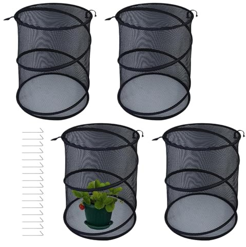 Cubierta De Malla para Plantas Set Plegable y Transpirable con Estacas